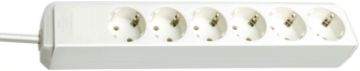 Eco-Line extension socket 6-way white 1,5m H05VV-F 3G1,5