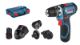 Drill driver Bosch GSR 12V-15 FC Full Set; 12V 2x2,0 Ah accu.