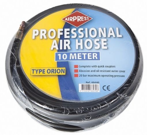 Rubber hose with couplings 10m (black)