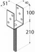 Post base U 51x100x40x4,0