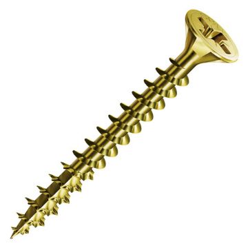 Countersunk head universal screw, full thread, PZ1 Yellow Zn, 2,5x25, (1000 pcs/box)