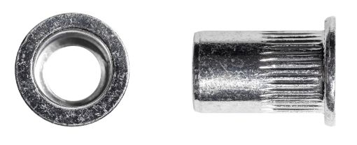 Steel rivet nut with flat head M10x12x17,5, ZN (25/pc)