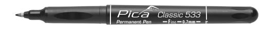 Permanent-Pen 'F' black, round tip, 0,7mm