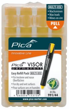 VISOR permanent refills, yellow, blister 4 pcs