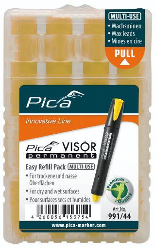 VISOR permanent refills, yellow, blister 4 pcs