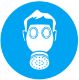 Wear respirator sign 20x20cm pvc