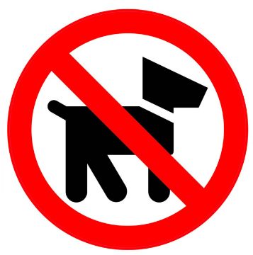 No dogs sign 10x10cm sticker