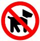 No dogs sign 10x10cm sticker