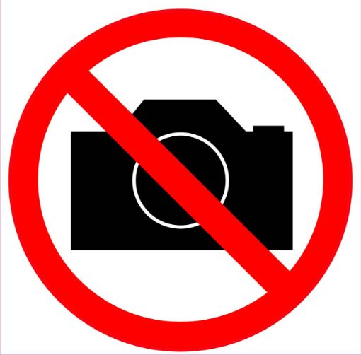 No photography sign 10x10cm sticker