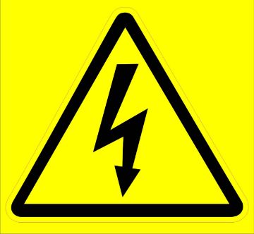 Electrical hazard warning sign 6x6cm sticker