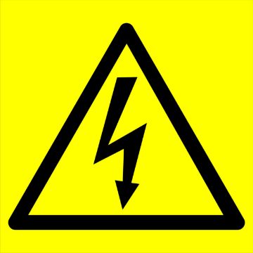 Electrical hazard warning sign 20x20cm pvc