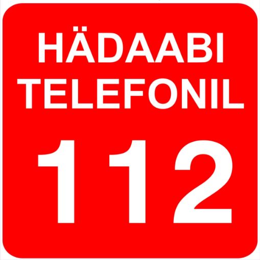 Emergency phone 112 sign 20x20cm sticker