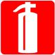 Fire extinguisher sign 20x20cm sticker