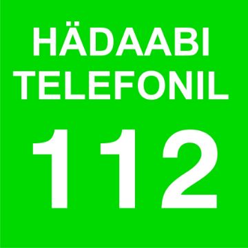 Hädaabi telefonil 15x15 pvc