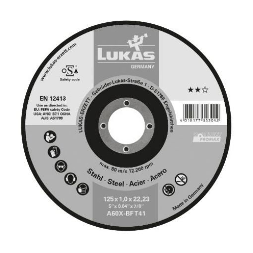 Cutting disc for steel 125x2,0x22 mm A36U-BF PROMAX T41