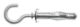 Hollow wall anchor with open hook 4,0x38, Zn (4/pc)