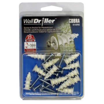 Hollow wall anchor WALLDRILLER nylon+screw 3,5x25 12pcs, 23kg