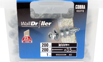 Hollow wall anchor WALLDRILLER zinc + screw 3,5x25 200pcs, 23kg