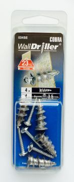 Hollow wall anchor WALLDRILLER zinc + screw 3,5x25 4pcs, 23kg