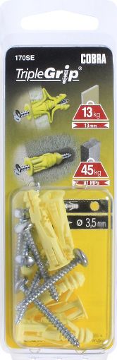 Anchor TRIPLE-GRIP 6mm yellow + screw 6pcs, 13kg