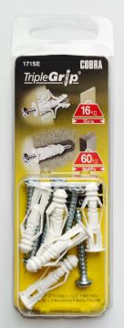 Anchor TRIPLE-GRIP 6mm white + screw 5pcs, 16kg