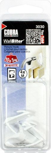 Drywall hook WALLBITER white, 5kg, 4pcs