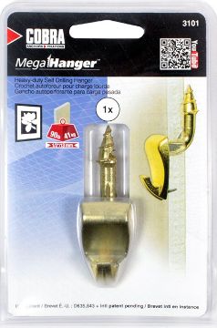 Drywall hook MEGAHANGER brass, 41kg, 1pc