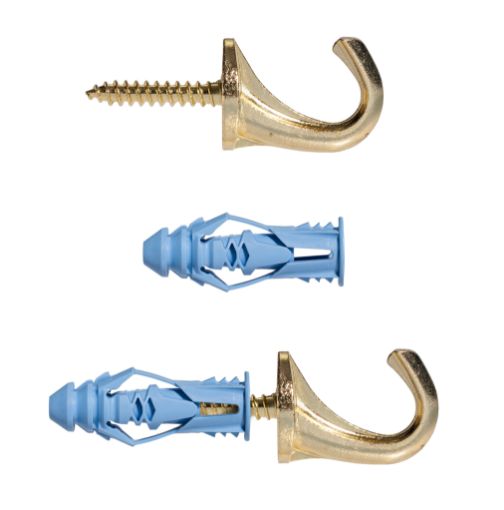 All-purpose hanger VERSAHOOK brass, 9kg, 2pcs