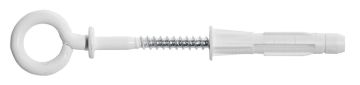 Eye screw with plug 8,0x51, Nylon White (2/pc)