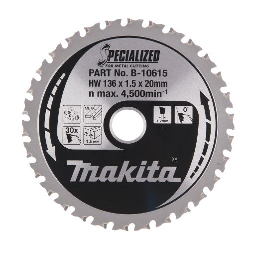 Saeketas 136x1,5x20mm TCT, 30 hammast metallile