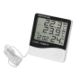 Digital thermometer-hygrometer, withe, with clock