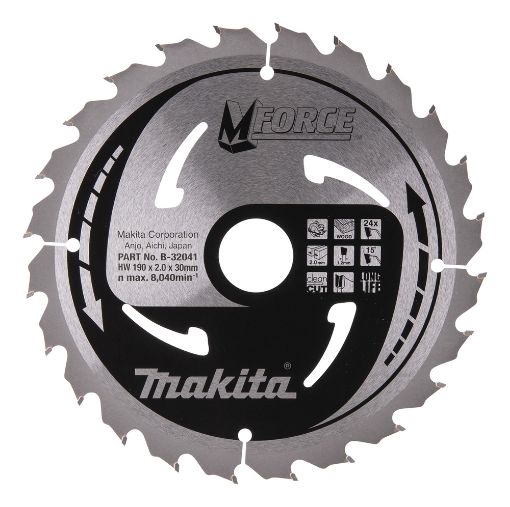 T.C.T saeketas  190X2X30mm 15° T24T.C.T • 190 x30 mm • T24 • 15° • Puidu