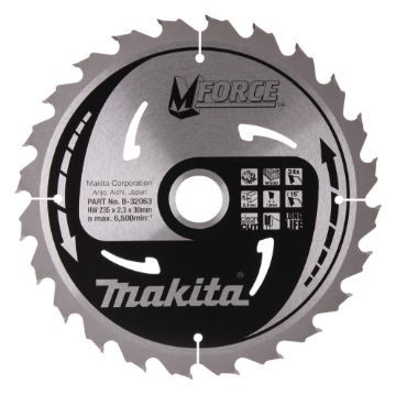 T.C.T saeketas  235X2.3X30mm 15° T24T.C.T • 235 x30 mm • T24 • 15° • Puidu