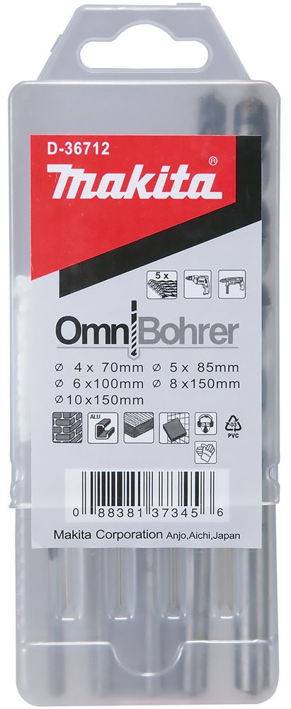 UNIVERSAAL PUURIDE KMPL.5 OSAL.(4x70,5x85,6x100,8x150,10x150) OMNI BOHRER