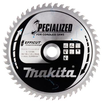 TCT saeketas Komposiit materjalile, 190X1.85X30mm 15° T50 EFFICUT