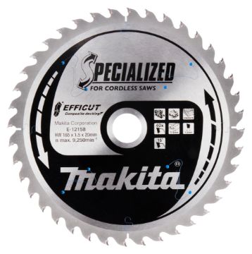 TCT saeketas Komposiit materjalile, 165X20X1,5MM, Z-40, 165X1.5X20mm 15° T40 EFFICUT