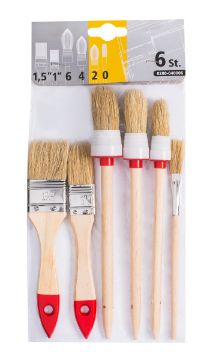 Pintslite komplekt hele seakarv, 6-osaline (3 ümar + 3 lapikut)