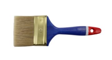 Flat paintbrush 3" white bristle, B/L 51mm