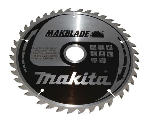 T.C.T saeketas 216X2.1X30mm 10° T40 T.C.T • 216 x30 mm • T40 • 10° • Puidu
