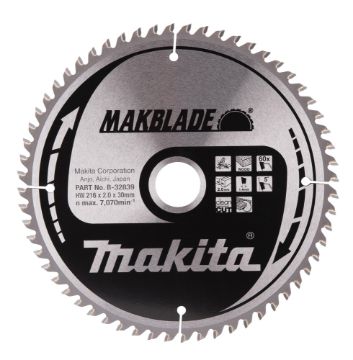 T.C.T saeketas 216X2X30mm 5° T60 T.C.T • 216 x30 mm • T60 • 5° • Puidu