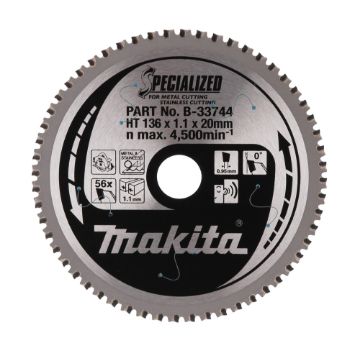 T.C.T saeketas 136X1.1X20mm 0° T56 T.C.T • 136 x20 mm • T56 • 0° • Metall/Inox