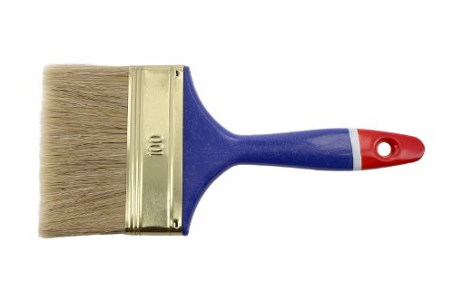Flat paintbrush 4" white bristle, B/L 51mm