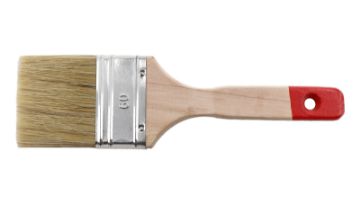 Flat paintbrush 2, 5" white bristle, B/L 64mm