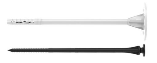 Insulation fixing plug with pin 10,0x120, Plastic