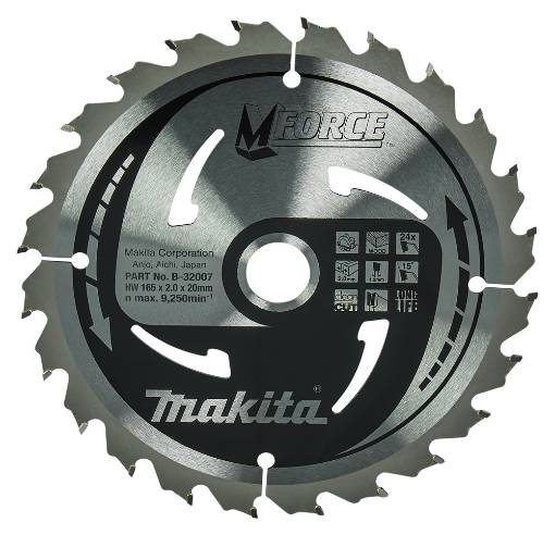 T.C.T saeketas 165X2X20mm 15° T24 T.C.T • 165 x20 mm • T24 • 15° • Puidu