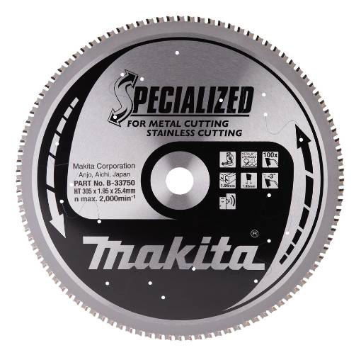 T.C.T saeketas 305X1.95X25.4mm -3° T100 T.C.T • 305 x25.4 mm • T100 • -3° • Metall/Inox