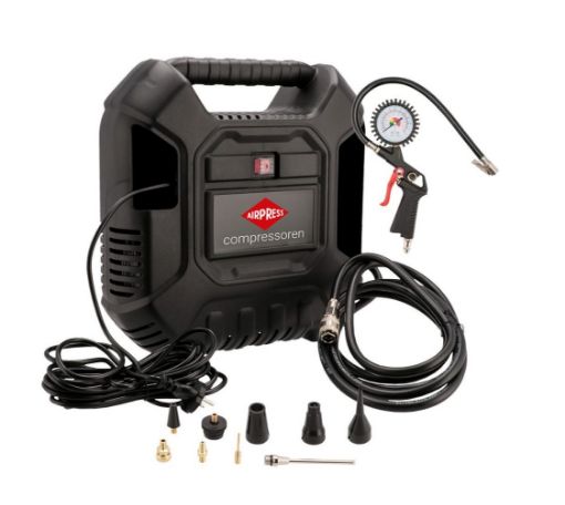 Suitcase air compressor HLO 180 8 bar 1.5 HP/1.1 kW 150 l/min + set of couplings