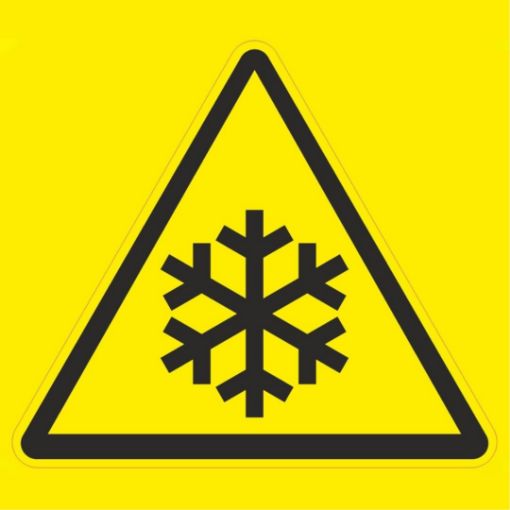 Low temperature warning sign 10x10cm sticker