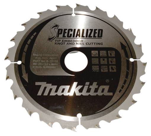 T.C.T saeketas 185X2X30mm 25° T20 T.C.T • 185 x30 mm • T20 • 25° • Puidu/Naeladega puidu