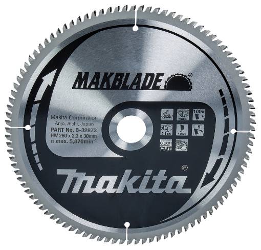 T.C.T saeketas 260X2.3X30mm 5° T100 T.C.T • 260 x30 mm • T100 • 5° • Puidu